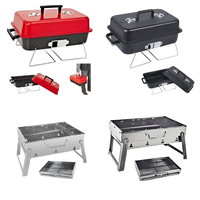 Table de barbecue moderne en acier inoxydable, grande et carrée, avec hauteur réglable, pour extérieur, avec cendrier et pinces, pour jardin