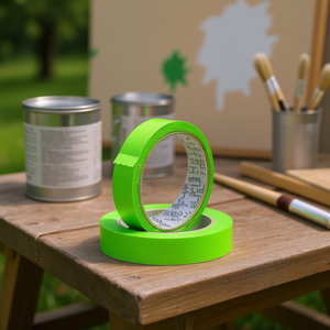 Ttake Outdoor Masking <b>Tape</b> Adhesive 19mm X 20m Green For Painting Projects - Product Image 3