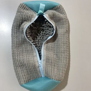 Sac à brosse à chaussures avec fermeture éclair, en chenille, lavable en machine, pour enfants, petite taille - Product Image 3