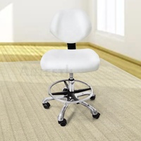 Anteeth Chaise de travail de médecin simple et confortable avec anneau de pied Tabouret de beauté professionnel Chaise d'examen réglable