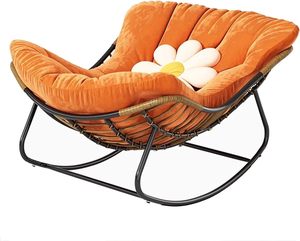 Nouvelle chaise berçante extérieure d'intérieur de patio de grande taille pour le balcon/hôtel/pièce de revêtement, chaise longue de rotin de PE - Product Image 1