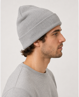 Bonnet en tricot 100% coton, doux, côtelé, chaud, extensible, pour l'hiver, streetwear, unisexe, logo personnalisé, vente en gros, bonnet ajusté, OEM