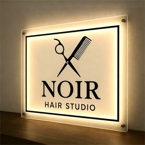 Letrero Luminoso LED Acrílico 3D Redondo Personalizado, Letrero con Logotipo para Salón de Belleza, Uñas y Cabello, Decoración de Pared para Oficina y Empresa - Product Image 2