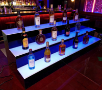 Présentoir lumineux portable pour bouteilles de bar en acrylique LED de 3 mm avec télécommande pour bars