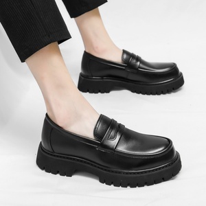 Men's High Quality New Arrival Fashionable English-Style Business <b>Shoes</b>-Casual Thick-Soled Slip-On Design <b>Height</b> <b>Increasing</b> - Product Image 2
