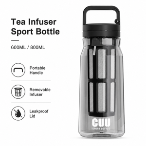 <span class=keywords><strong>Hydracy</strong></span> Große Auslaufsichere Sportflasche mit Fruchtinfusor und Sieb 600ml/800ml Umweltfreundlich Spülmaschinenfest Geeignet für Fitness und Sport - Product Image 1