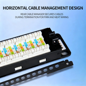 Panel de Conexiones Cat6 de 24 Puertos, UTP Sin Blindaje, 1U, 19 Pulgadas, para Montaje en Rack, con Gestor de Cables, POE, 5G, <span class=keywords><strong>IP</strong></span> - Product Image 2