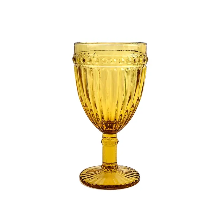 Lunettes de verre vintage asiatique, 12 pièces, 350ml, bon marché, décoration de mariage en relief ambre, gobelet de verre coloré vintage, réutilisable, vente en gros