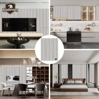 Panneau MDF mélaminé personnalisé professionnel avec texture de pierre luxueuse, ignifuge et résistant à l'humidité pour la décoration de meubles de cuisine