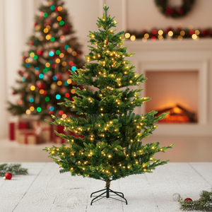 <span class=keywords><strong>Sapin</strong></span> de Noël artificiel en PE, type épicéa, dense et grand, avec écran LED, télécommande et alimentation par piles, pour intérieur - Product Image 2