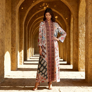 Vestido Abaya Elegante de Poliéster Estampado de Alta Calidad para Mujeres Musulmanas, Venta al Por Mayor, Personalizado, OEM, ODM - Product Image 4