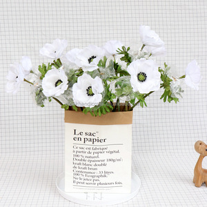 Nouveau Style tige unique réaliste anémone fleur artificielle coquelicot en soie pour la maison Arrangement de mariage décor de Table - Product Image 1