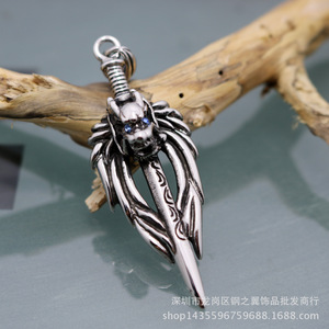 Yunnique – collier avec pendentif épée gothique unisexe, en acier inoxydable 316, bijoux de fête, style européen et américain - Product Image 4