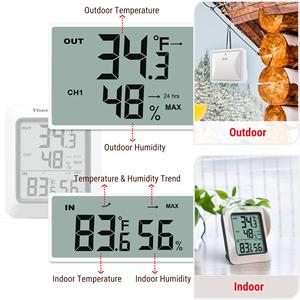 Hygromètre numérique sans fil, thermomètre intérieur/extérieur, moniteur d'humidité avec jauge de température - Product Image 3