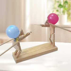 Ballon d'escrime à rythme rapide fait à la main pour 2 joueurs marionnettes de fête ballon en bambou bots de combat pour enfants de 5 à 7 ans - Product Image 5