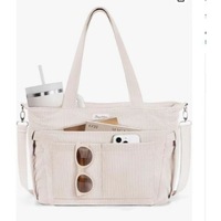 Nouveau sac à bandoulière en velours côtelé, portable, grande capacité, pour femme, idéal pour les trajets quotidiens et les cours, sac bandoulière pour étudiante