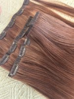 Extensiones de Cabello Humano Remy 100% con Clip, Doble Trama a Máquina, Cabello Virgen Vietnamita, Paquetes de Cabello Real, Permanente, 50g/paquete, Venta al por Mayor