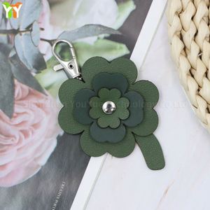 PU Leather Four Leaf Clover Charm Lucky <b>Bag</b> Charm Green Keychain Cute Plant <b>Key</b> <b>Ring</b> Gift - Product Image 3