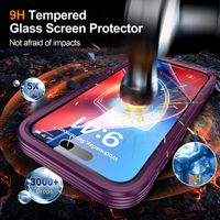 Étui magnétique de luxe compatible avec iPhone 18 Pro Max, protection d'écran en verre 9H intégrée, coque antichoc avec airbag
