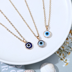 Collar de Cadena Dorada con Ojo Turco Azul para Mujer, Joyería al por Mayor - Product Image 1
