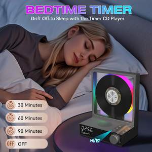 HOTT Lecteur <span class=keywords><strong>CD</strong></span> portable rétro pour 5.3, haut-parleur HiFi, batterie rechargeable 4000mAh, télécommande, veilleuse RGB, minuterie de sommeil - Product Image 6