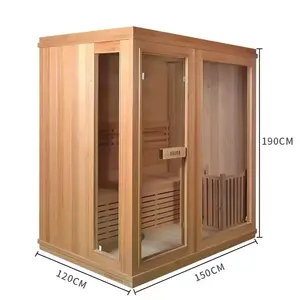 Kamar Sauna uap kayu tradisional 4 orang, harga murah