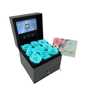 Superlieur 133*133*122mm Écran LCD numérique 4,3 pouces Boîte de brochure vidéo Emballage cadeau avec tiroir rose bleu rouge - Product Image 1