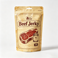 Lage minimale bestelhoeveelheid, aangepaste logo's, fabrieks prijs, hoogwaardig laminaat, hersluitbare ritssluiting voor beef jerky, vlees snacks, staande pouch