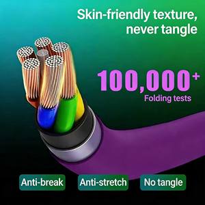 Cable de carga rápida de doble salida de 240 W con puertos USB-C – Cargador divisor de 1 m/1,5 m/2 m - Product Image 5