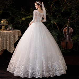 Nouvelle <span class=keywords><strong>Robe</strong></span> de Mariée Simple en Dentelle Française pour Femmes Enceintes Minces de Petite Taille Style Moderne Promotion <span class=keywords><strong>Printemps</strong></span> Mariages - Product Image 1