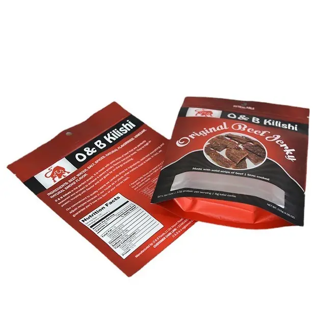 Impresión personalizada a prueba de olores Top ziplock bolsa de plástico embalaje de alimentos/3 sellos laterales/bolsa de pie ziplock bolsa para carne seca