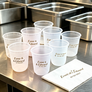Gobelet en plastique recyclable pour mariage, 12 oz, compostable, sans plastique, avec revêtement à base d'eau, jetable, pour café et thé, à paroi simple ou double ondulée - Product Image 1