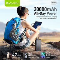 BAVIN mejor calidad más potente PC1197 20000mAh Solar 35W Solaire cargador portátil banco de energía