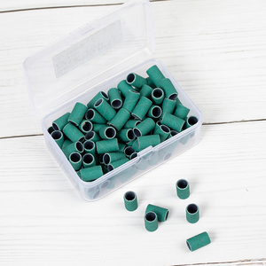 Haute qualité rose zèbre blanc vert 100 pièces petit grain fin 80 100 150 240 boîte personnalisée paquet Mini bandes de ponçage pour perceuse à ongles - Product Image 5