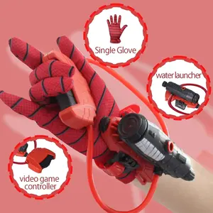 Aranha disparou água arma manualmente pressionado cabelo contínuo brinquedo criança wearable braço disparou água brinquedos