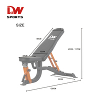Banc de musculation réglable DW Sports FID BNC1001 en métal, pliable, stable, écologique, sécurisé, taille personnalisable, pour intérieur, unisexe