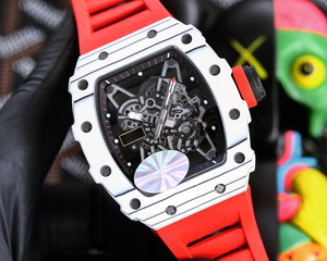 Montre mécanique de luxe de haute qualité, résistante à l'eau, avec cadran squelette lumineux, bracelet en caoutchouc, boîtier en fibre de carbone - Product Image 2