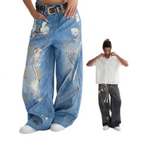 Vêtements pour hommes |   Jean bootcut streetwear tendance haut de gamme imprimé en 3D, coupe ample, en denim épais premium, pour le printemps