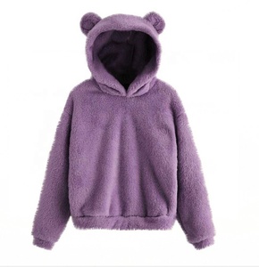 Nueva llegada Nuevo Otoño/Invierno <span class=keywords><strong>Fluffy</strong></span> Bunny Ears Sudadera con capucha Suéter cálido - Product Image 2