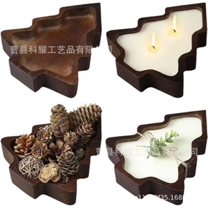 Wooden Christmas Tree <b>Candle</b> <b>Mold</b> Tray Custom Shape For Holiday Decoration Craft DIY <b>Candle</b> Making Kits - Product Image 1