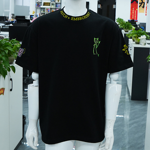 Camiseta Extra Grande de Algodón 100% con Logotipo Personalizado, Bordado 3D en Chenilla, Anti-UV y Transpirable para Hombre - Product Image 2