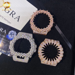 Accessoires de montre Iced Out Buss Down DW6900 GA2100 : Cadran, boîtier, lunette et boucle en argent 925 avec diamants Moissanite VVS D style Hip Hop - Product Image 2