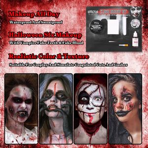 Kit <span class=keywords><strong>de</strong></span> Maquillaje <span class=keywords><strong>de</strong></span> Halloween, Set Profesional <span class=keywords><strong>de</strong></span> <span class=keywords><strong>Pintura</strong></span> Facial <span class=keywords><strong>de</strong></span> Payaso con Pinceles para Sangre, <span class=keywords><strong>Pintura</strong></span> Corporal SFX Segura para la Piel, para Cosplay y Fiestas - Product Image 5