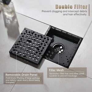 OEM Factory 6 pulgadas Acero inoxidable 304 Desagüe <span class=keywords><strong>de</strong></span> ducha negro mate Patrón <span class=keywords><strong>de</strong></span> rejilla <span class=keywords><strong>Desague</strong></span> <span class=keywords><strong>De</strong></span> Ducha Desagüe <span class=keywords><strong>de</strong></span> piso <span class=keywords><strong>de</strong></span> baño - Product Image 4