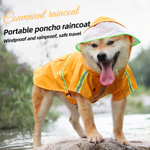 <span class=keywords><strong>Prix</strong></span> d'usine – Imperméable classique rayé en PU à capuche pour chien, idéal pour les jours de pluie et les promenades en extérieur - Product Image 1