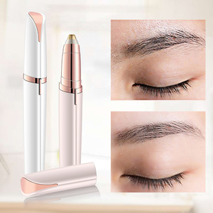 Tondeuse à sourcils rechargeable 2 en 1, épilateur facial pour femmes, rasoir électrique indolore pour le <span class=keywords><strong>visage</strong></span> avec lumière LED, étiquette privée OEM - Product Image 4