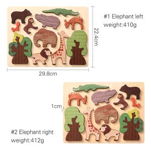 Penjualan terlaris Montessori anak-anak kayu hewan Jigsaw Puzzle mainan kognitif cocok pendidikan EN71 disertifikasi untuk balita Prasekolah - Product Image 6