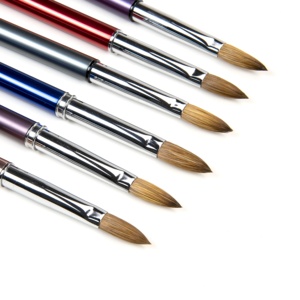 2023 plus récent Style métal ruban poignée <span class=keywords><strong>professionnel</strong></span> Kolinsky pur métal poignée UV <span class=keywords><strong>Gel</strong></span> Nail Art brosse - Product Image 6