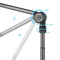 Support de tablette de bureau pliable pour moniteur portable iPad 4.7-15.6 '', support de bras de tablette à col de cygne long, trépied de table avec pince