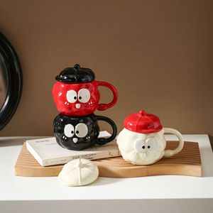 Caneca de Cerâmica com Tampa em Estilo Cartoon - Presente para o Dia das Crianças e Dia dos Namorados para Casais e Caneca de Café Feminina - Product Image 2